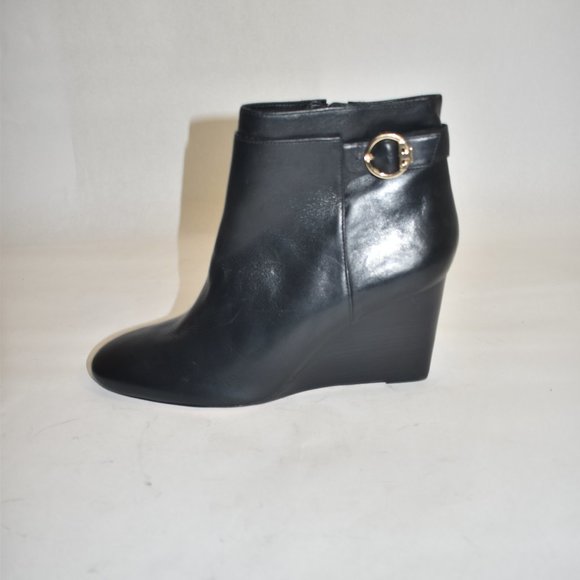 Tory Burch Sophia Wedge Heel Bootie Black Size 11 - Picture 5 of 10